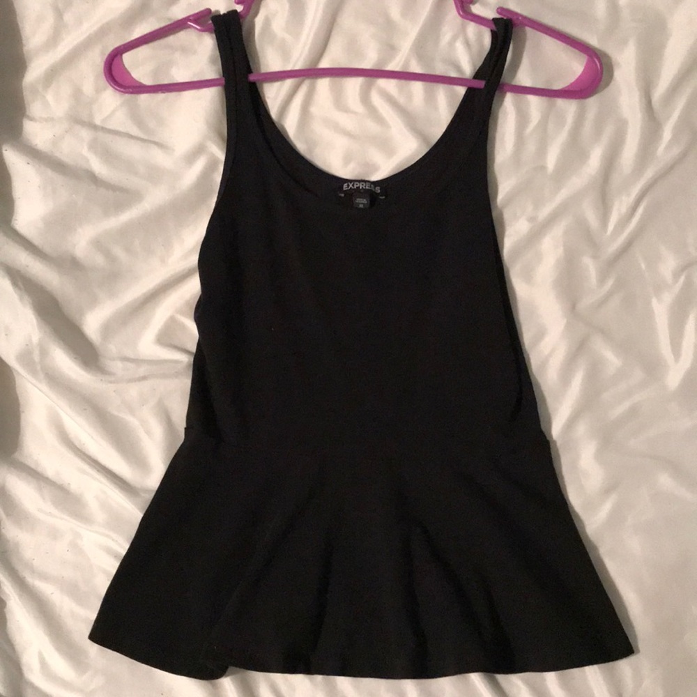 Black peplum top from express